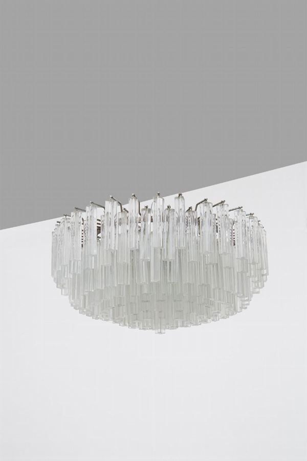 Venini Chandelier in Iron and Glass