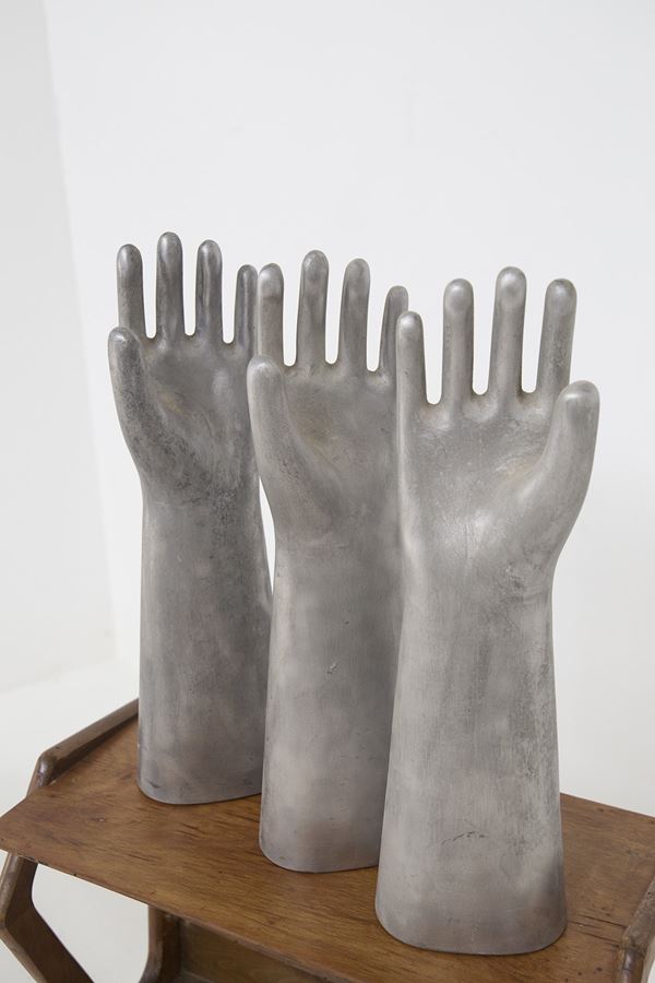 Gio Ponti - Set di tre mani in fusione di alluminio di Richard Ginori (Attr.)
