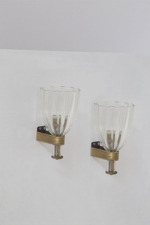 Coppia di applique di Barovier and Toso