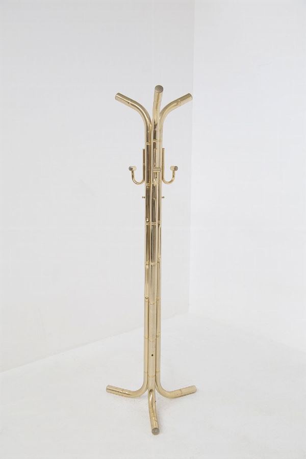 Vintage brass coat hanger with “bamboo effect” decoration