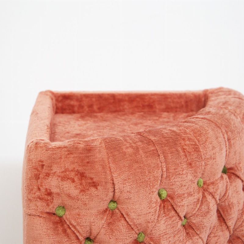 Semi Circular Corner Sofa in Pink and Green Velvet