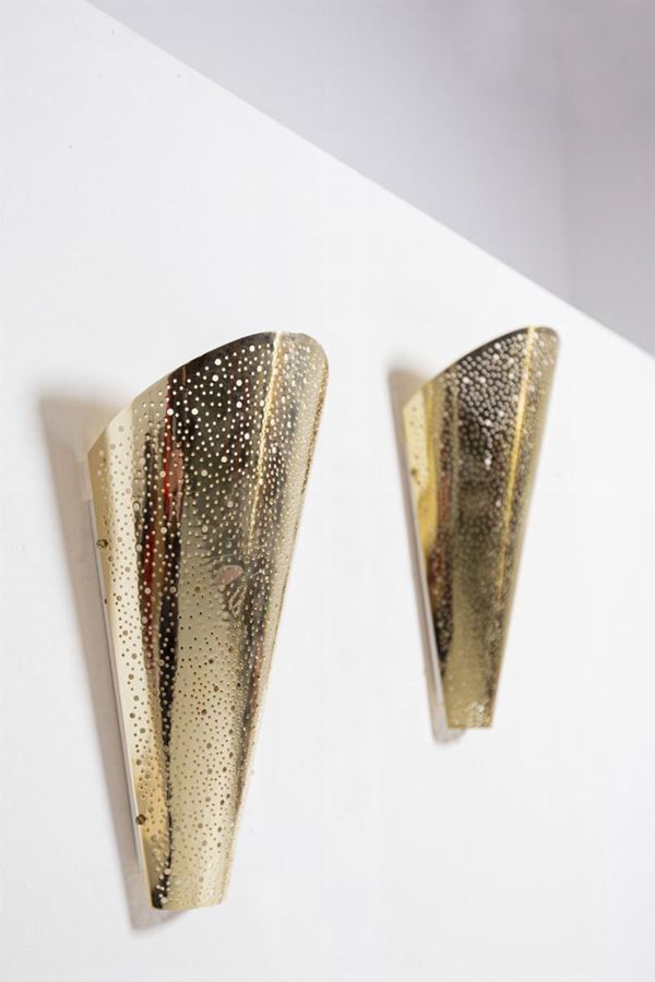 Pair of Italian brass wall sconces