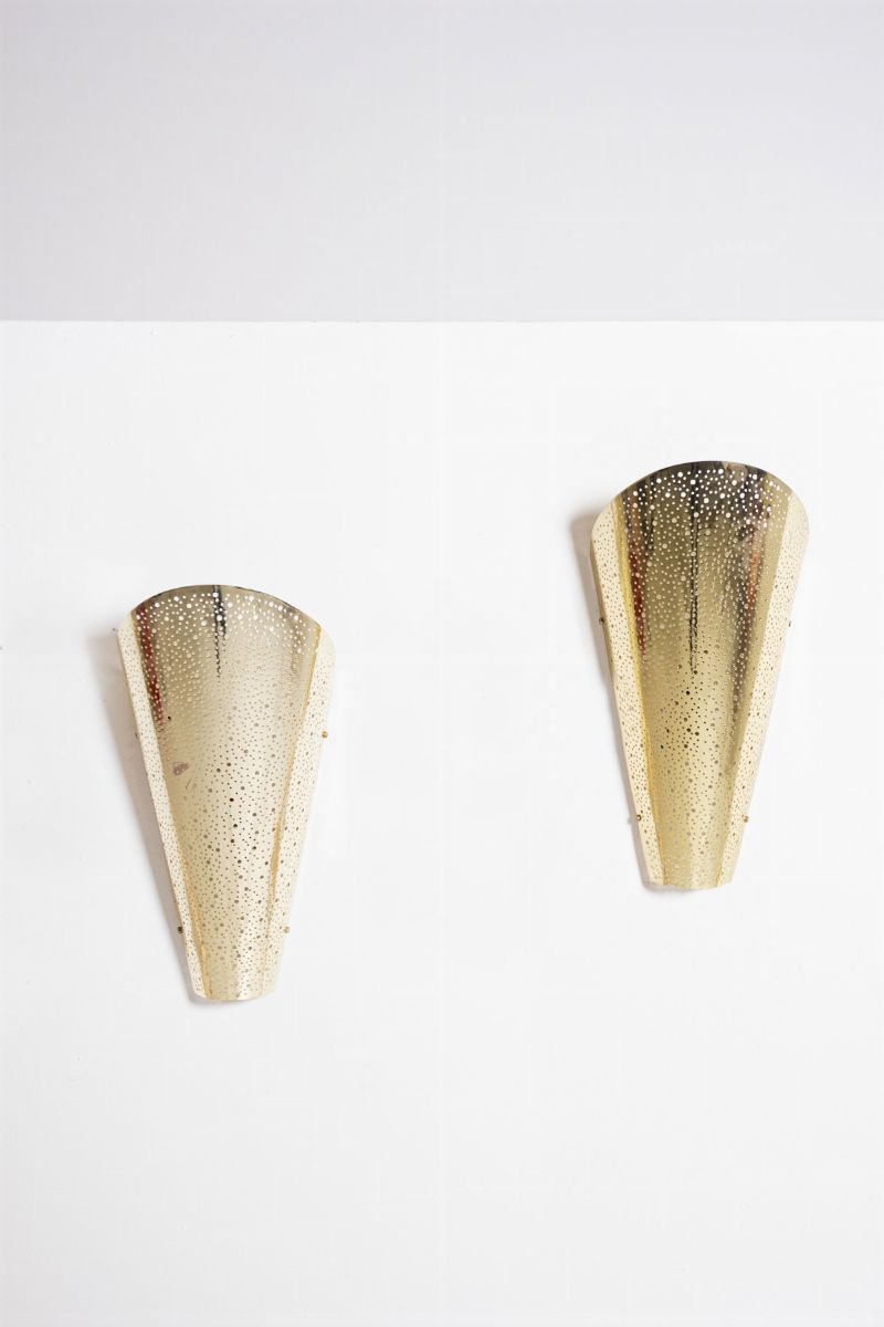 Coppia di Applique in Ottone Italiane