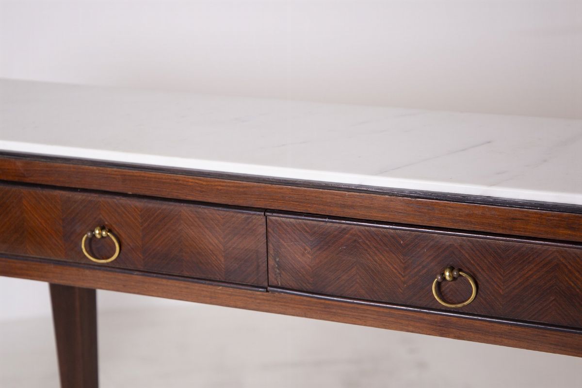 Consolle Vintage Italiana con Piano in Marmo (attr)