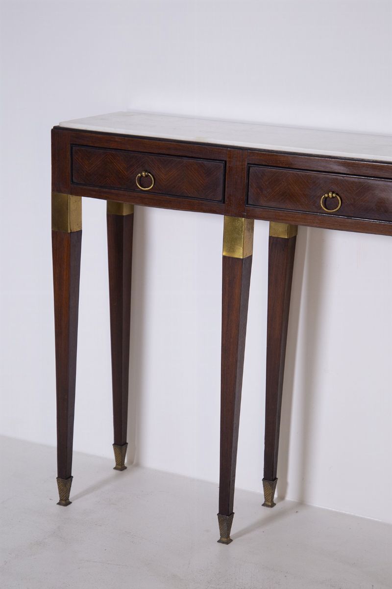 Consolle Vintage Italiana con Piano in Marmo (attr)