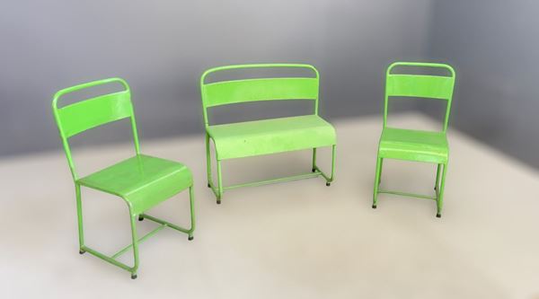 Bench with two chairs (Italian Rationalism)