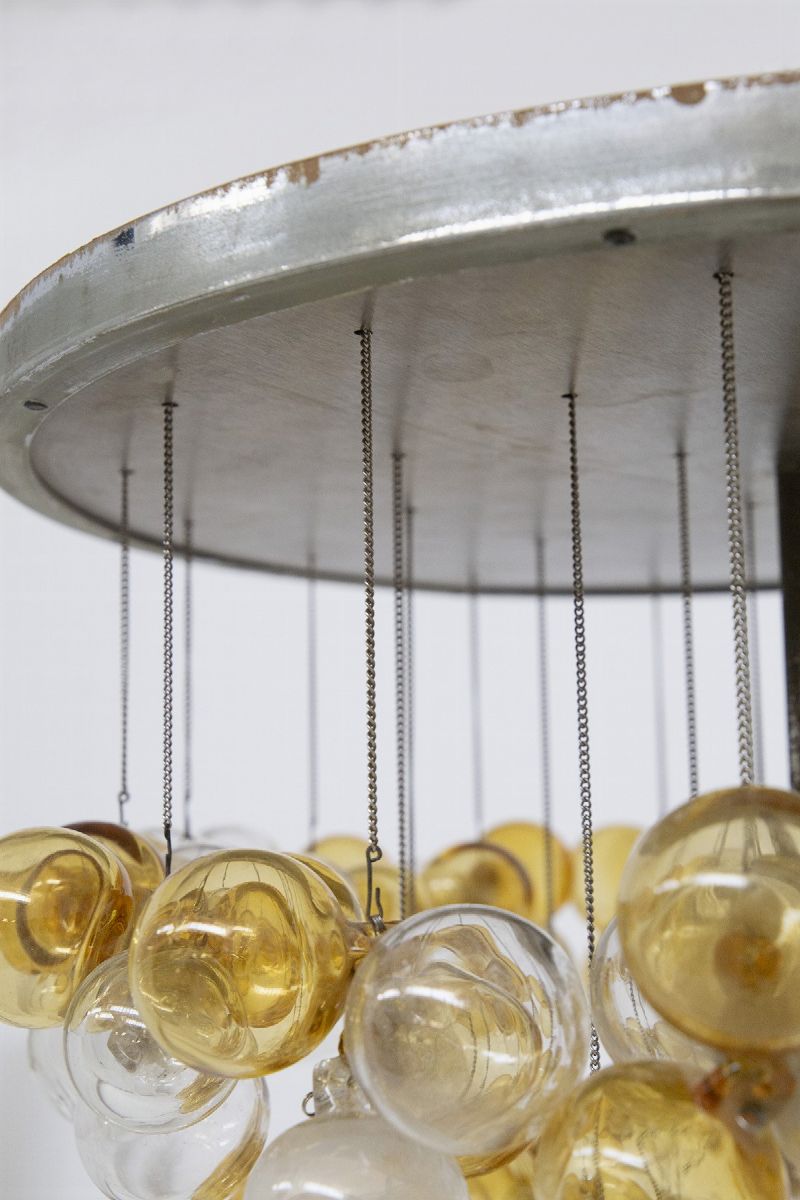 Lampadario Italiano con Sfere in Vetro di Murano Speso