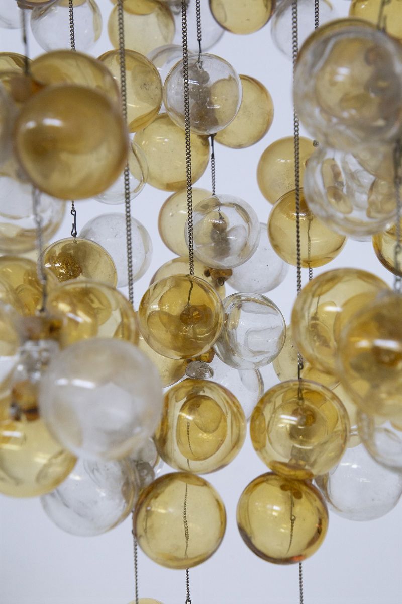 Lampadario Italiano con Sfere in Vetro di Murano Speso