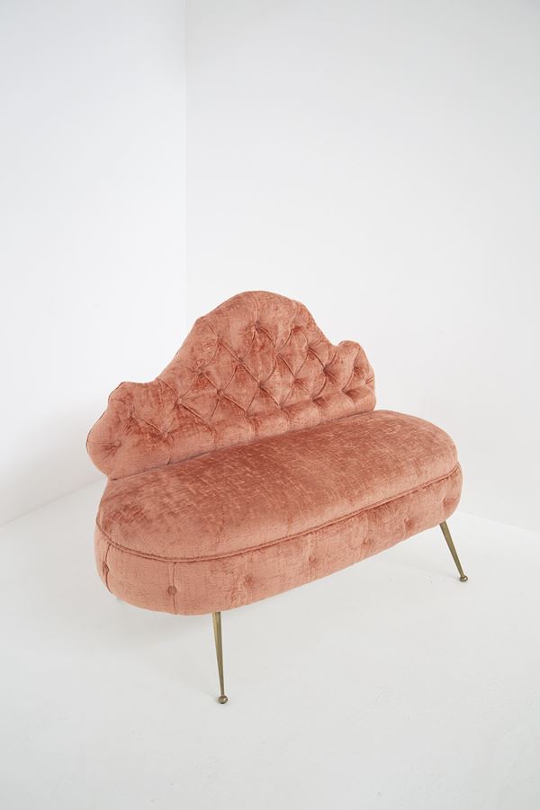 Manifattura Italiana - Italian Damask Fabric Capitonnè Sofa