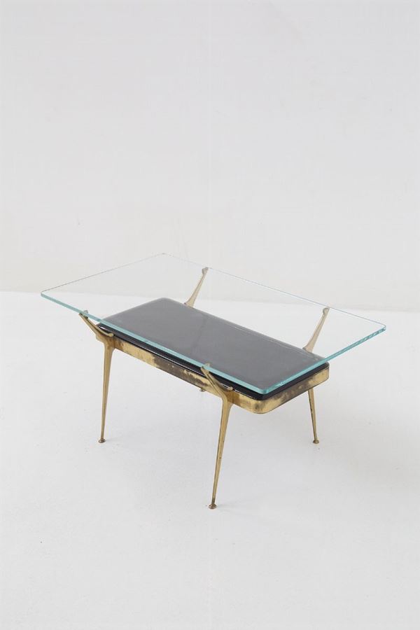 Vintage Table in Glass and Brass