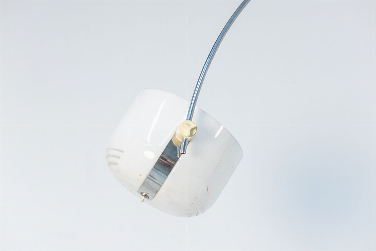Lampada da Terra Aggiustabile Bianca Vintage Italiana