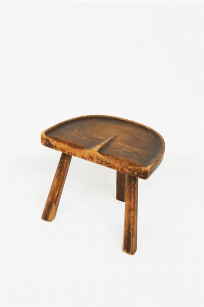 Sgabello Francese Vintage in Legno