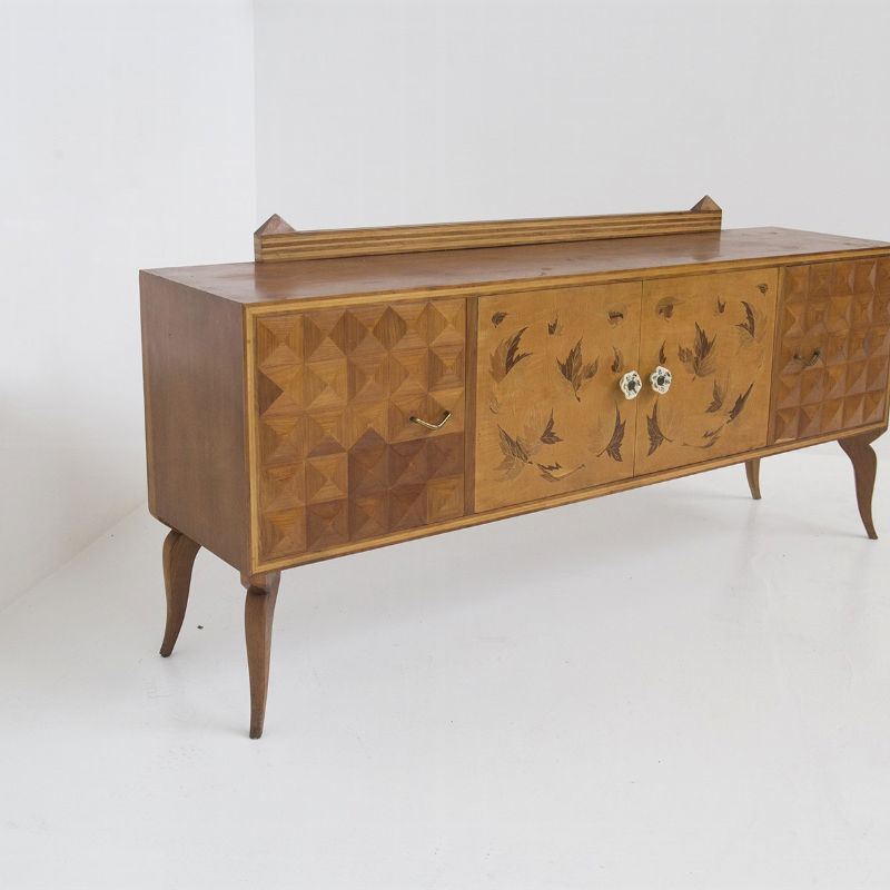 Credenza Vintage in Legno e Ceramica