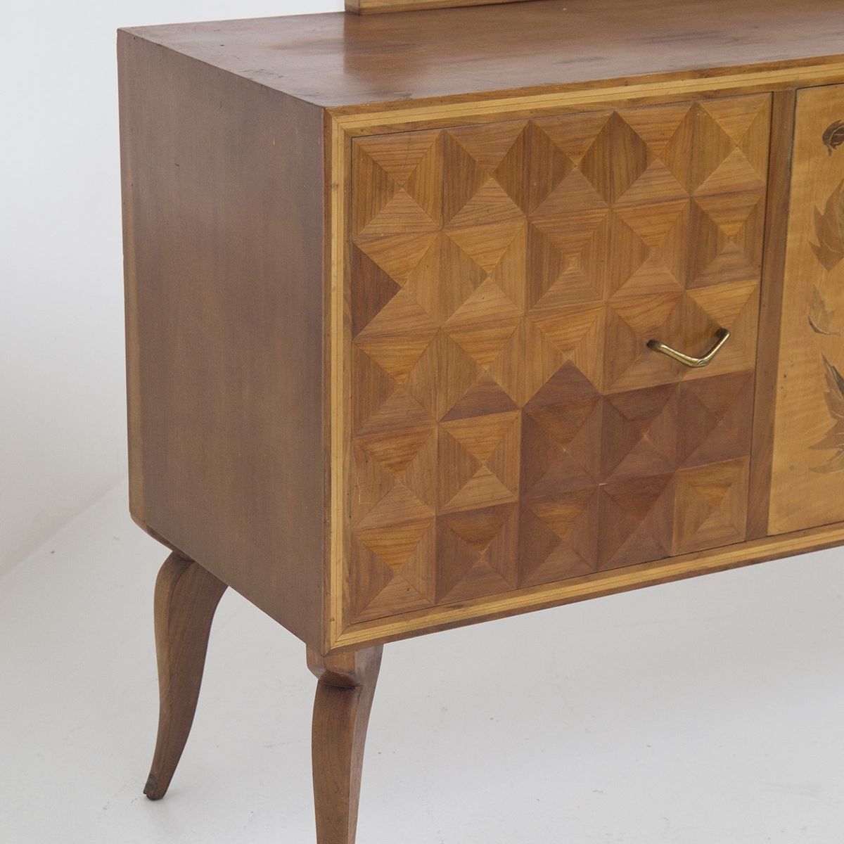 Credenza Vintage in Legno e Ceramica