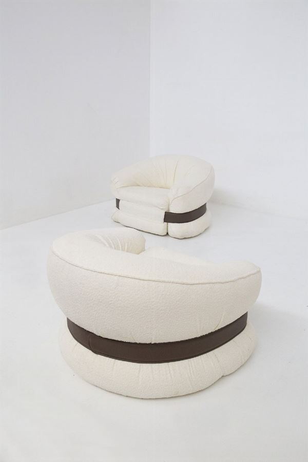 Adriano Piazzesi - Piazzesi Adriano, Rare pair of armchairs
