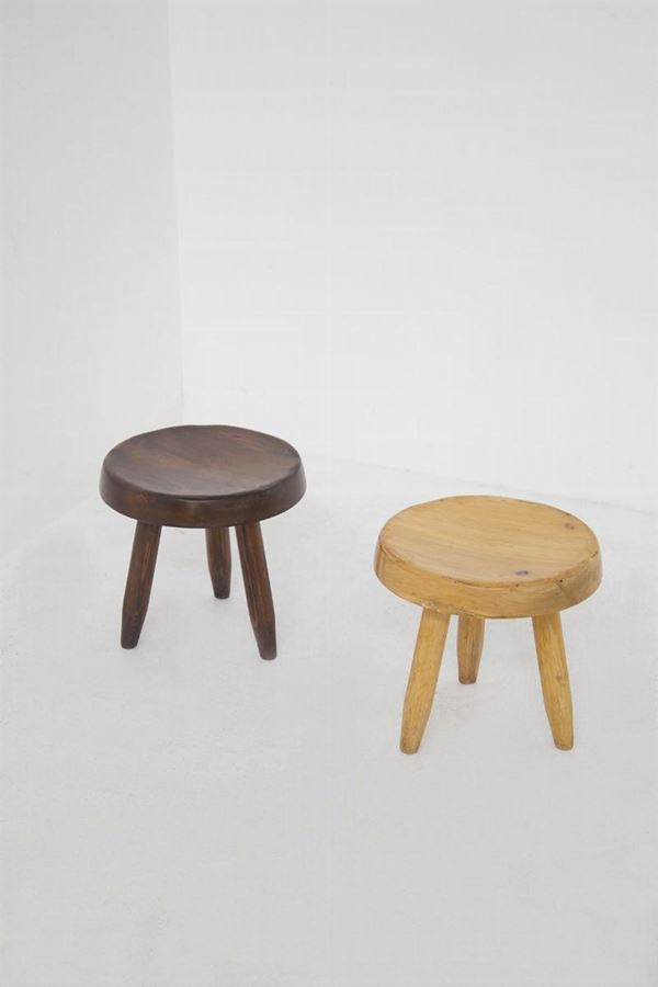 Charlotte Perriand - Charlotte Perriand Attr. Wooden Stools