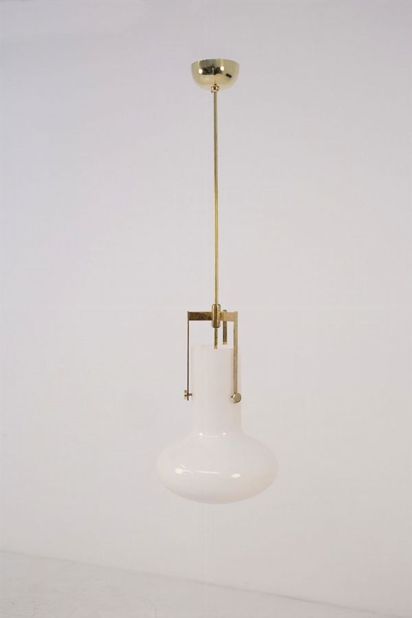 Ignazio Gardella - Satin Pendant Ignazio Gardella for Azucena in Brass and Glass