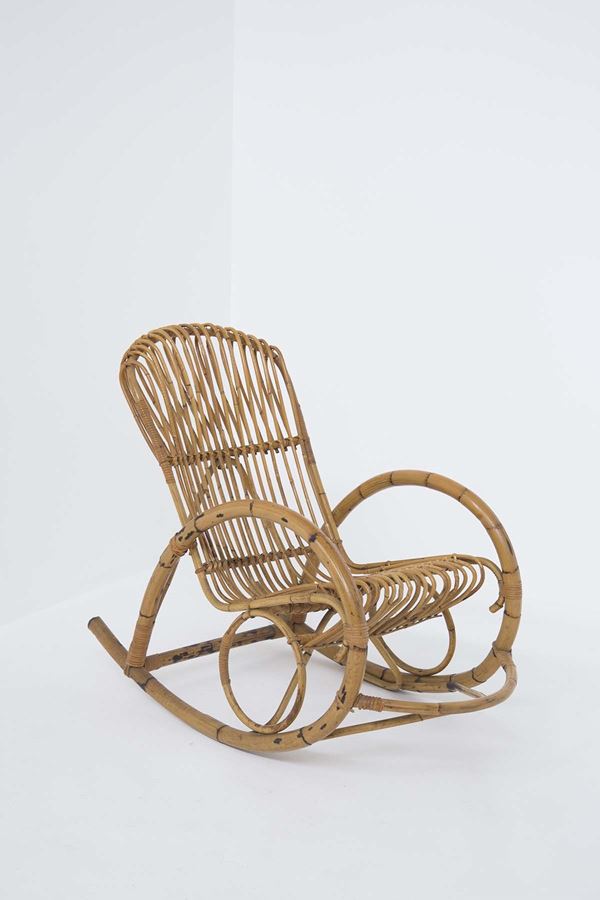 Italian  Bamboo Rocking Chair 