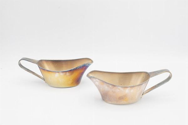 Vintage Silver Sauce Holder Duet