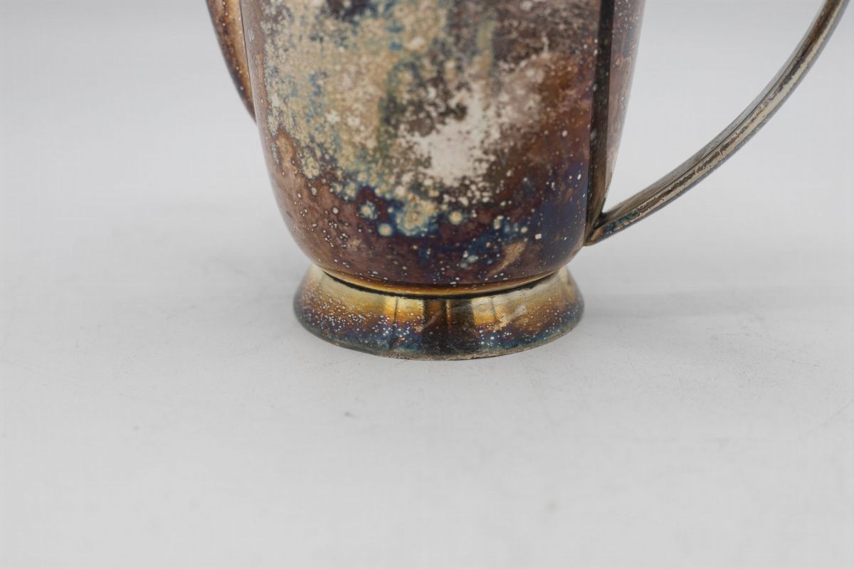 Gio Ponti Duetto di brocche in metallo argentato patinato d'epoca