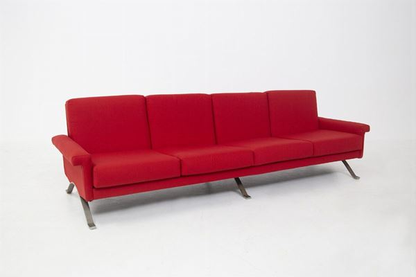 Ico Parisi - Rare Italian Red Sofa by Ico Parisi for Cassina Mod. 875, Published