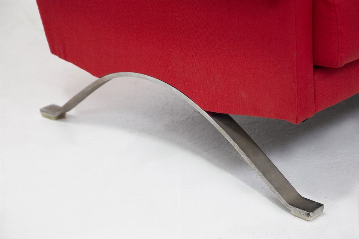 Rare Italian Red Sofa by Ico Parisi for Cassina Mod. 875, Published