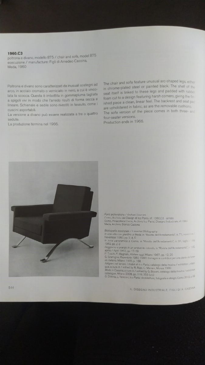 Rare Italian Red Sofa by Ico Parisi for Cassina Mod. 875, Published