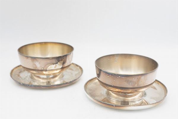 Krupp Milano - G. Ponti Duet of Vintage Bowls with Saucers