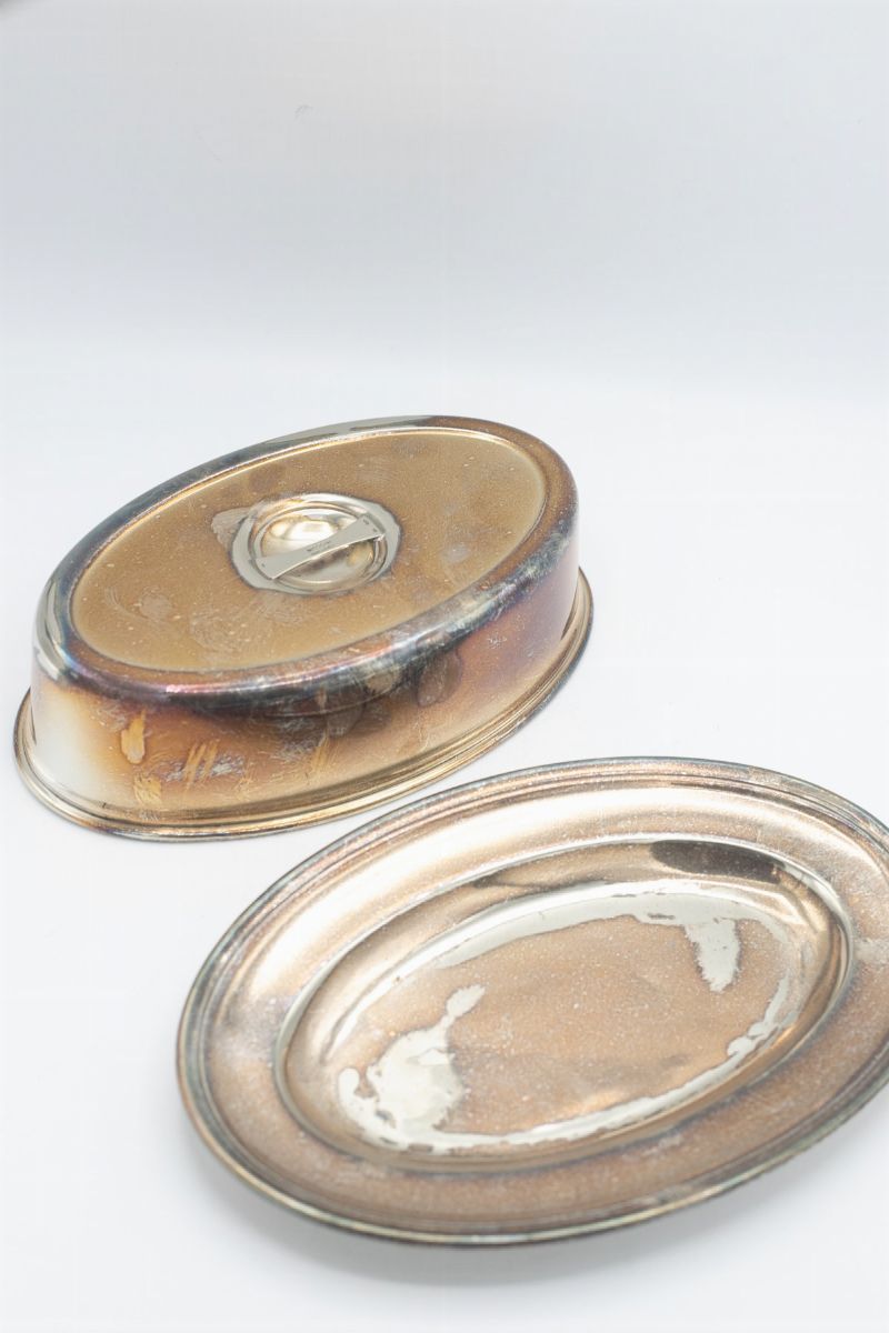 G. Ponti Raro vassoio e coperchio d'epoca