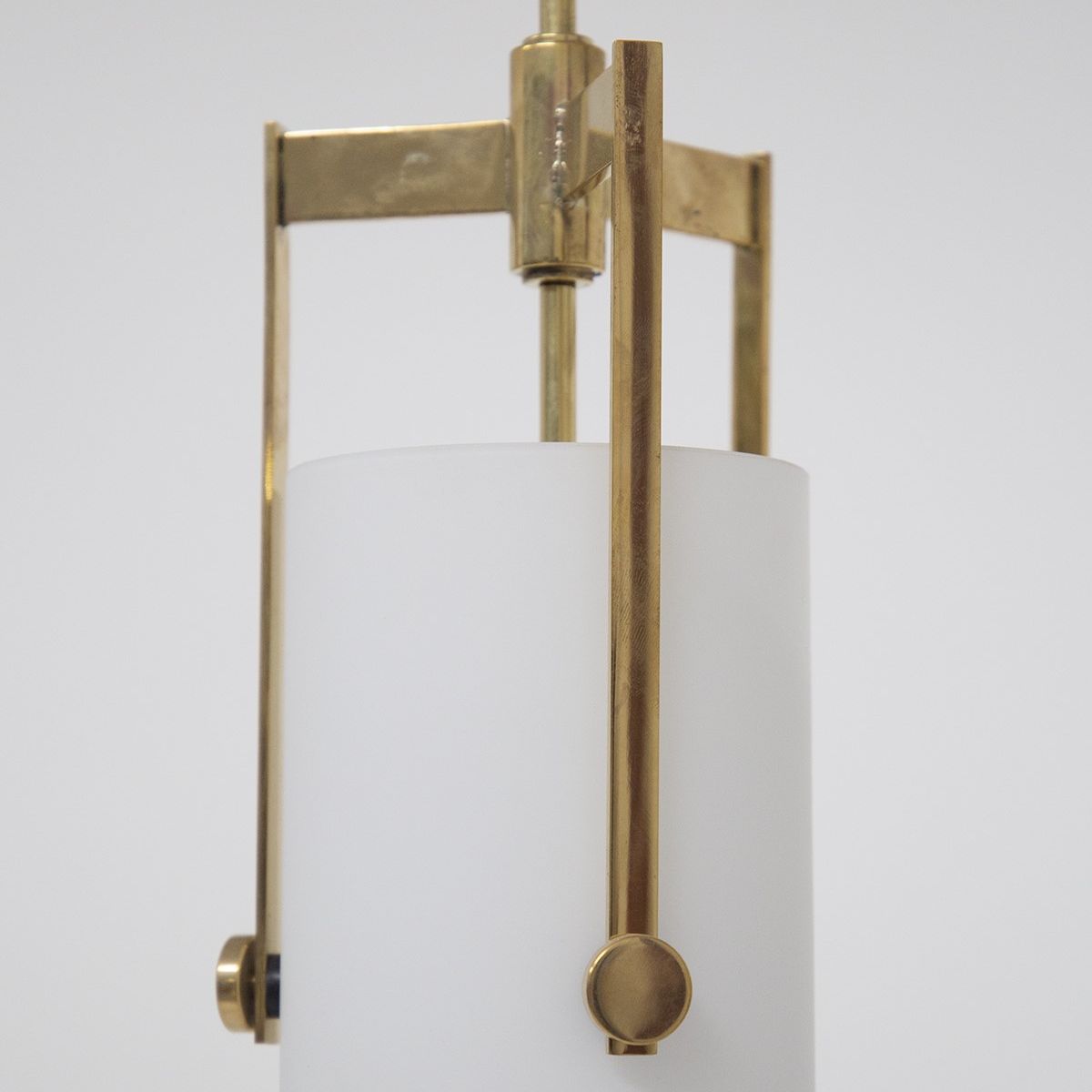 Satin Pendant Ignazio Gardella for Azucena in Brass and Glass, 1960s