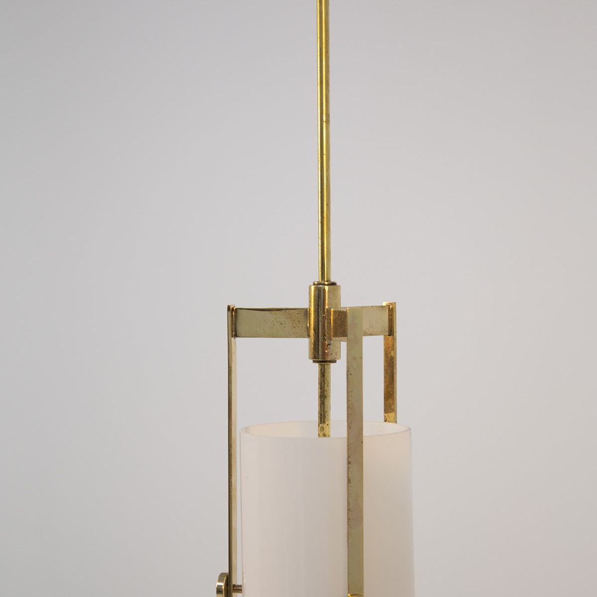Satin Pendant Ignazio Gardella for Azucena in Brass and Glass, 1960s