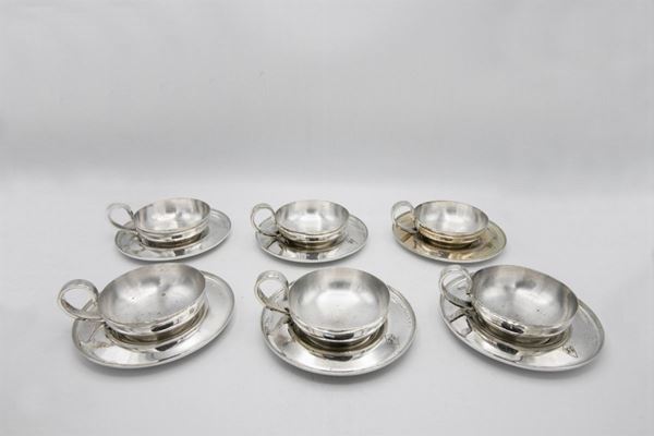 Krupp Milano - G. Ponti Set di sei tazze e piattini d'epoca