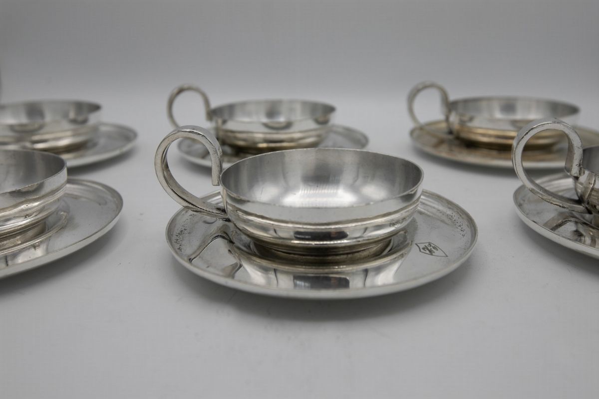 G. Ponti Set di sei tazze e piattini d'epoca