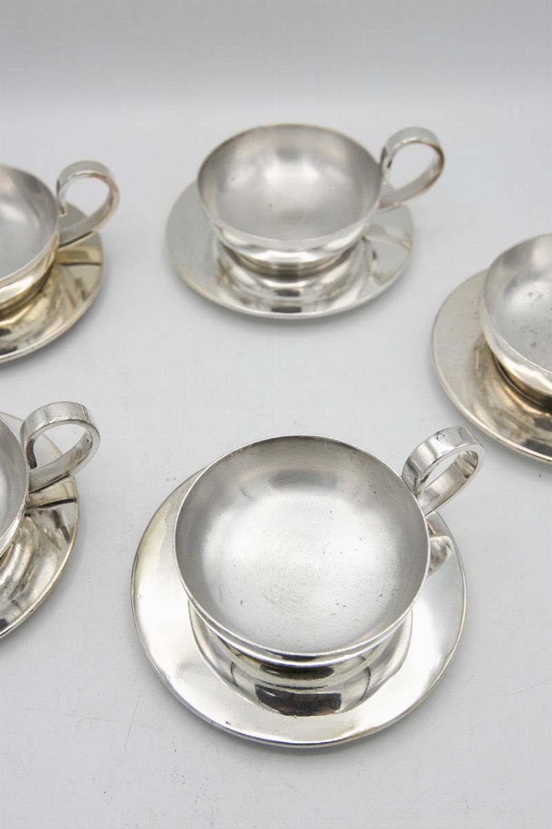 G. Ponti Set di cinque tazze e piattini vintage