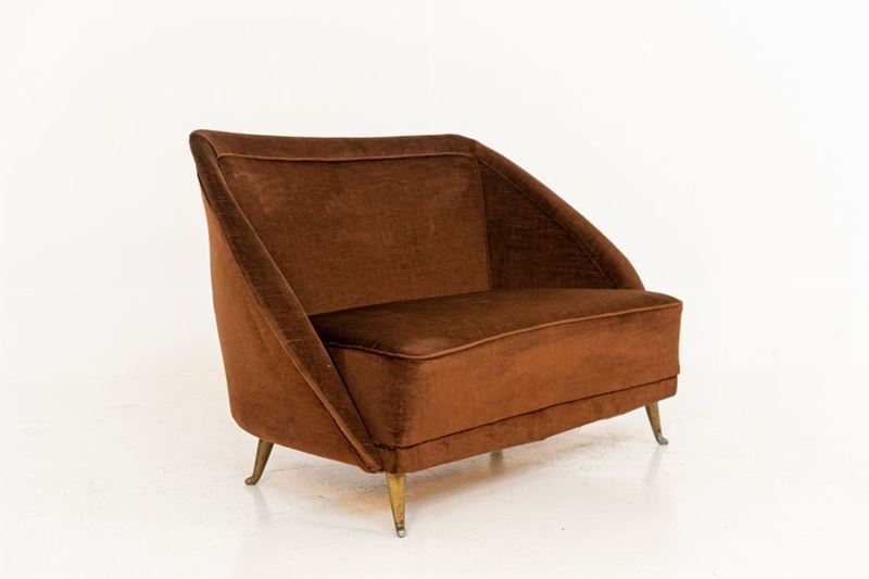 Guglielmo Veronesi Velvet Sofa for Isa Bergamo