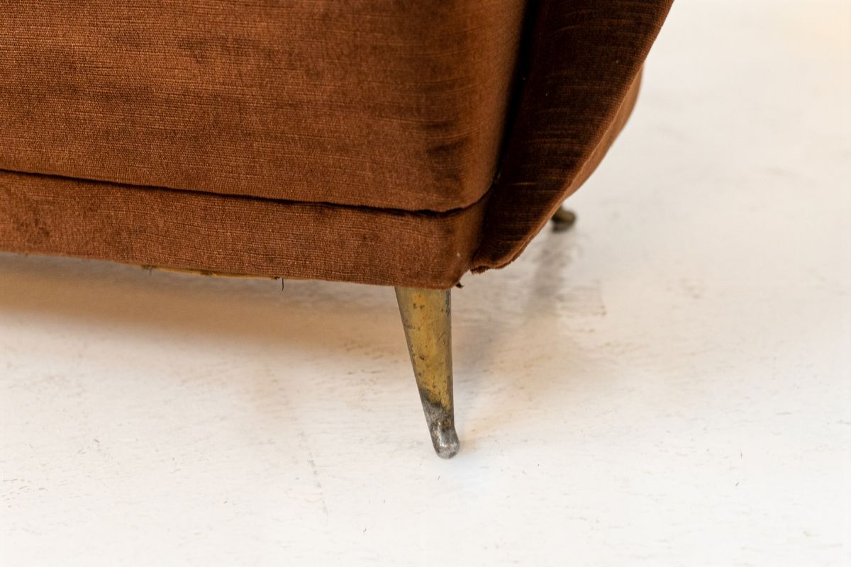 Guglielmo Veronesi Velvet Sofa for Isa Bergamo