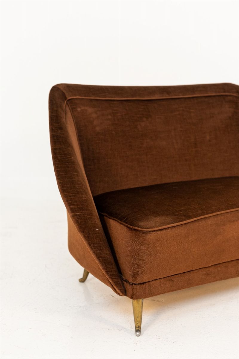 Guglielmo Veronesi Velvet Sofa for Isa Bergamo