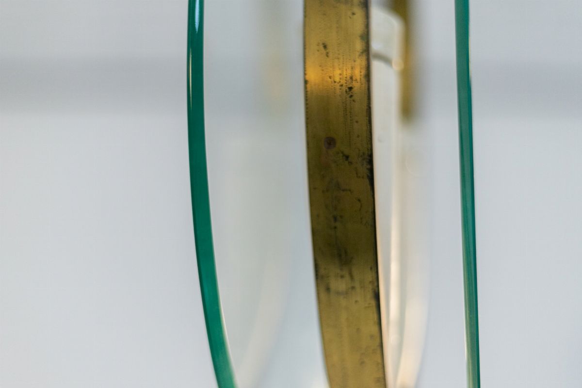 Italian Pendant Attributed to Gio Ponti in Brass and Art Glass