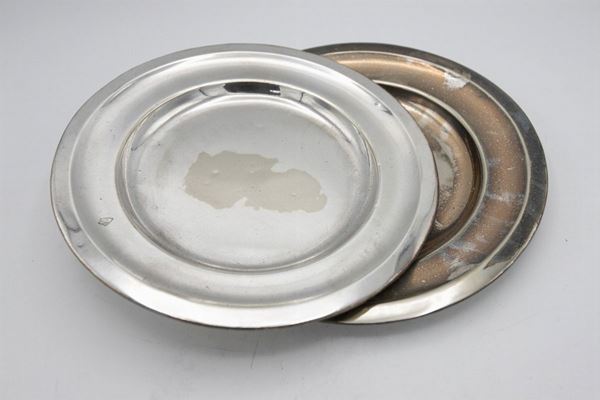 Krupp Milano - G. Ponti Vintage Pair of Patinated Flat Plates