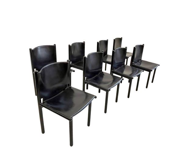 Gianfranco Frattini - Caprile Chairs Gianfranco Frattini for Cassina, Set of 8