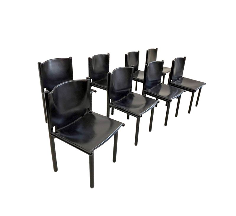 Sedie Caprile Gianfranco Frattini per Cassina, Set di 8