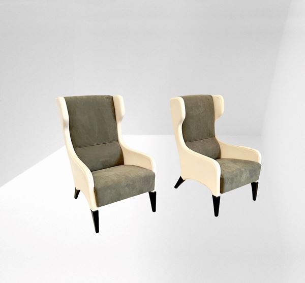 Gio Ponti - Gio Ponti for Parco dei Principi Hotel in Rome Pair Armchairs, 1964