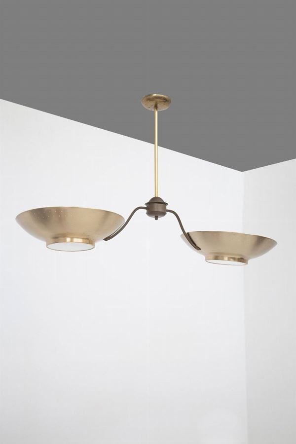 Paavo Tynell - Lampadario Paavo Tynell in ottone e vetro