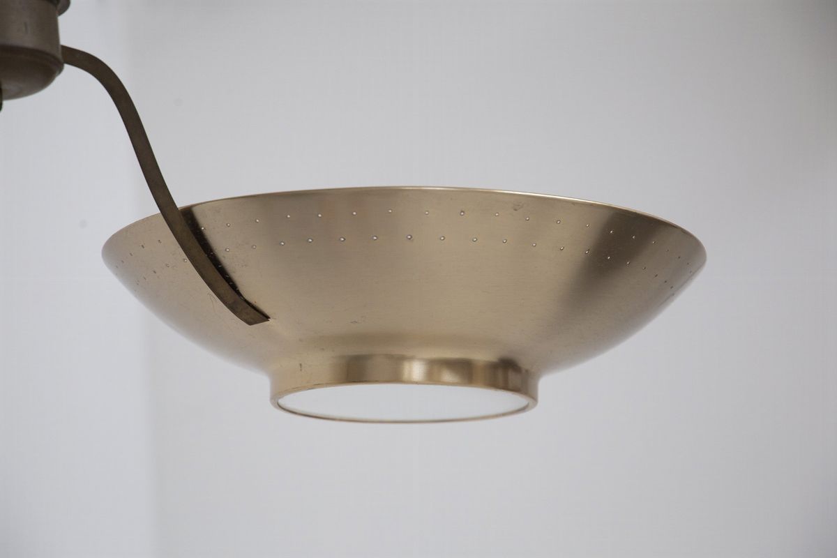 Lampadario Paavo Tynell in Ottone e Vetro