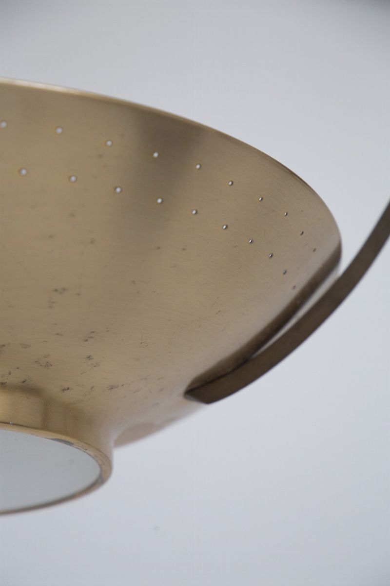 Lampadario Paavo Tynell in Ottone e Vetro