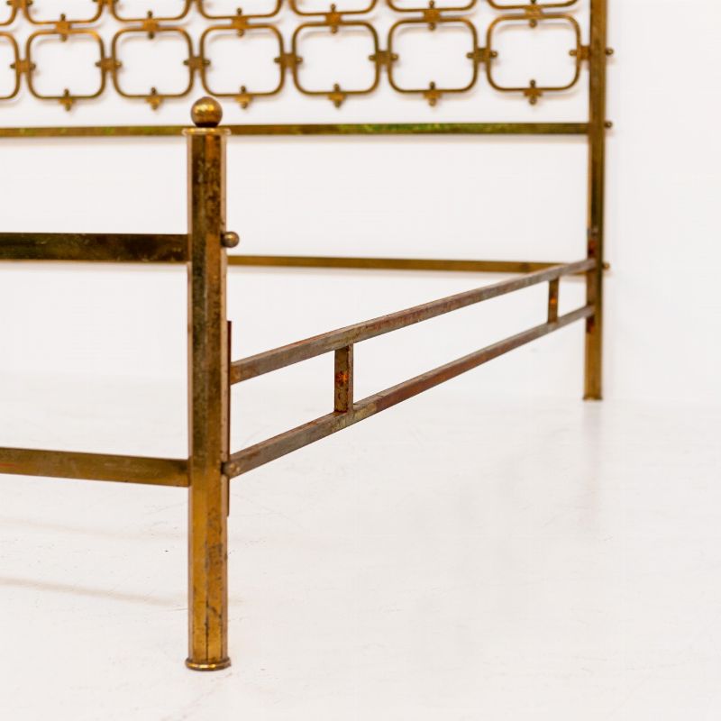 Luciano Frigerio Sculpture Double Bed in Brass