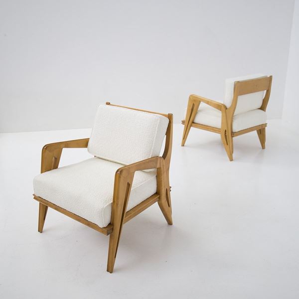 Carlo Graffi - Franco Campo and Carlo Graffi Attr. armchairs in bouclé