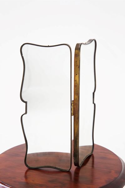 Specchio Vanity in Ottone Attr. a Gio Ponti