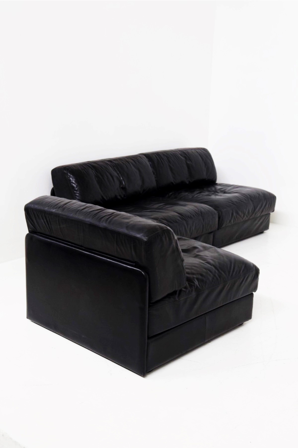 Divano in Pelle Nera Mod. Ds76 di Sofart - De Sede